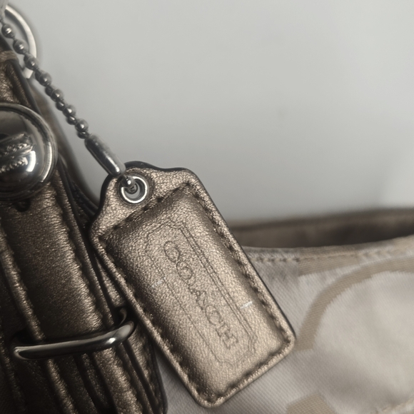 Coach Kahaki Tan Jacquard Signature Satchel Purse F16175 - Picture 11 of 11